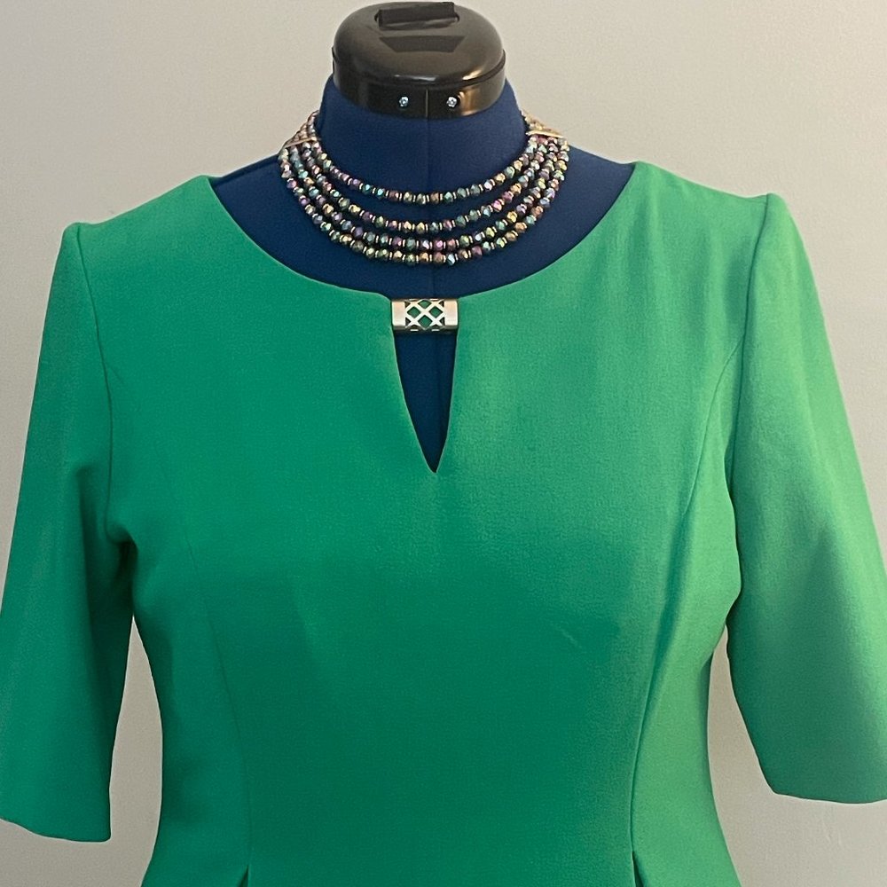 Sandra Darren Green Sheath Dress, Size 14